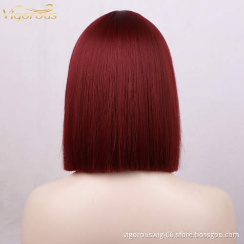 Vigorous Fashion Woman Wigs Brown Black Bug Wig Bob Short Synthetic Wig Colours Natural With bang Heat-resistant Soft Hair Bob